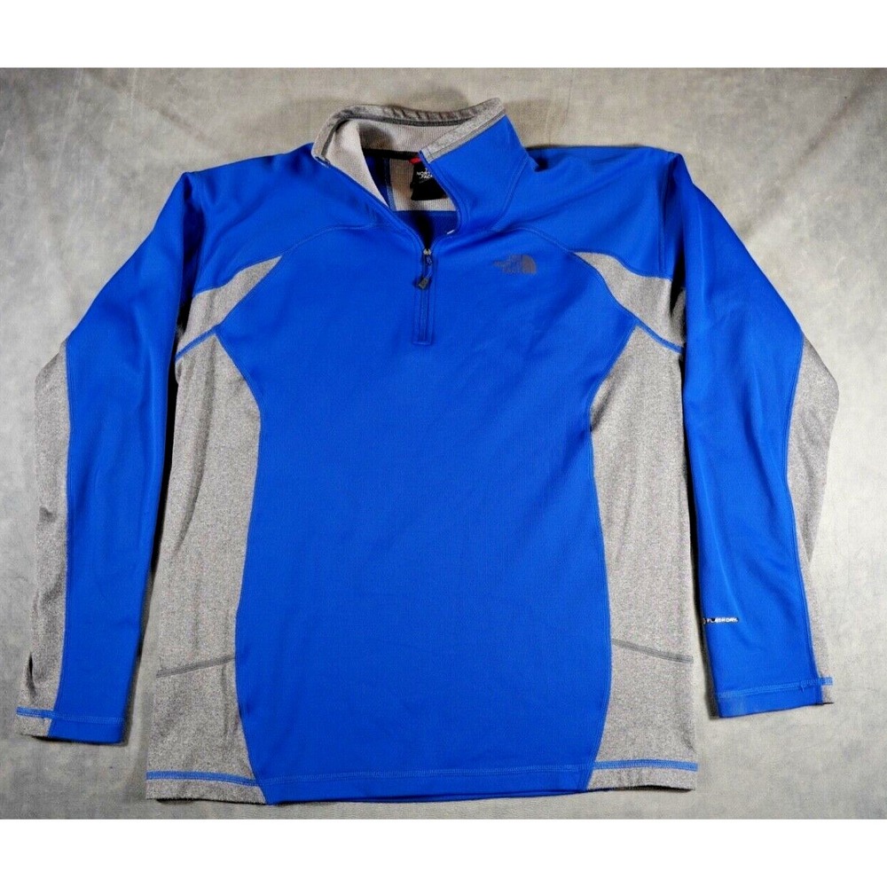 The North Face Pullover Men's M‎ Blue Sweater Quarter Zip Long Sleeve Flashdry